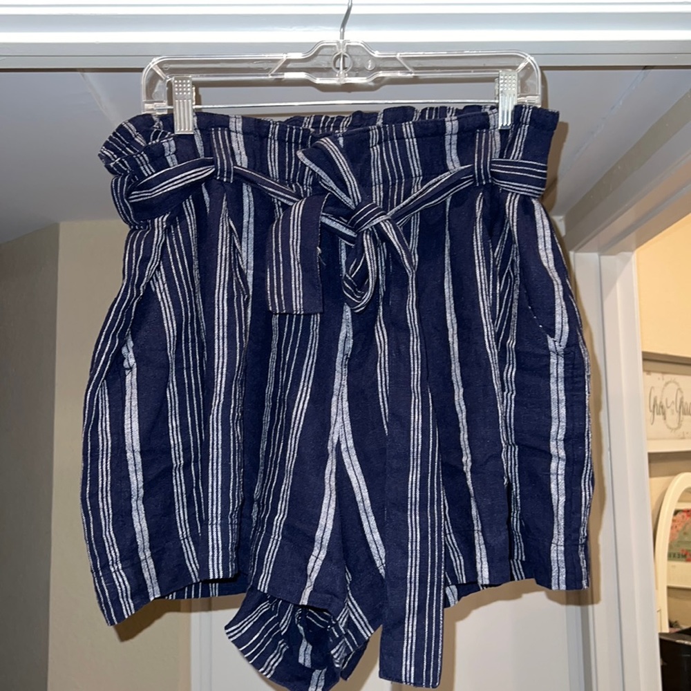 Striped blue and white shorts